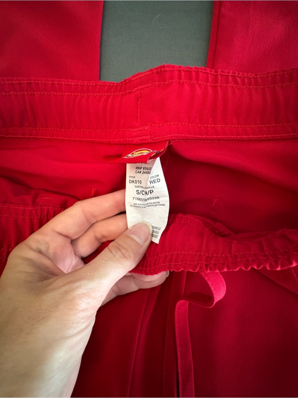 Dickies Women's Bright Red scrub pants - Picture 2 of 2